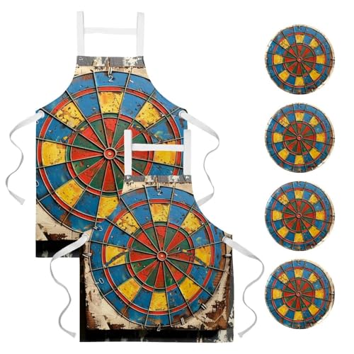 Tabliers de cuisine avec 4 broches planche de fléchettes