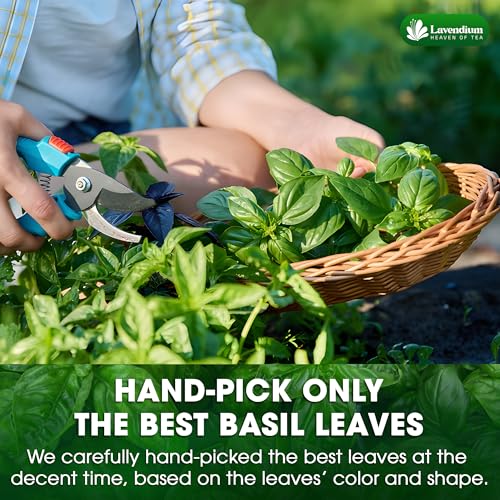 Image of Lavendium, Premium 8oz Dried Basil Leaves, 100% Natural & Pure Basil Herb, No Additives or Preservatives, Non-GMO, Plant-Based & Vegan, Perfect for Pasta, Pizza, Pesto & Italian Cooking