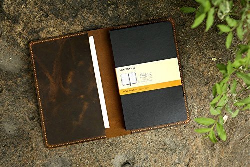 Leather notebook cover for moleskine classic notebook Large size/retro leather cover case for moleskine Large Cahier Volant Journal MA505S3
