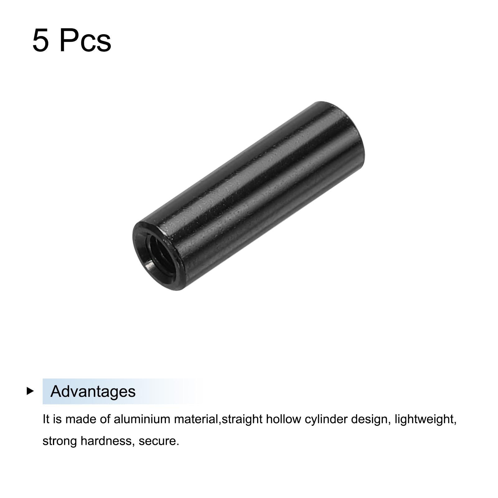 5pcs Colonna Distanziale Esagonale Alluminio M3x55mm Nero Per Drone FPV