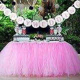 Atezch Table Skirt Tulle Decoration,3-Layer Net Tutu Skirt for Party Wedding Brithday Bridal Baby...