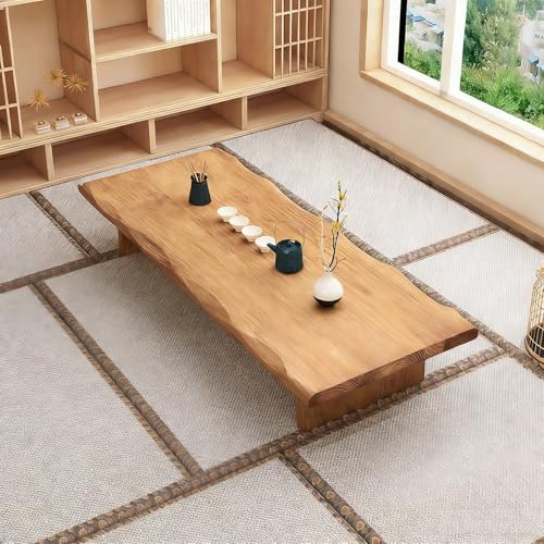 Mesa de centro japonesa rectangular baja para asientos de suelo, mesas de altar de meditación para sala de estar, comedor, oficina