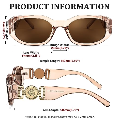 Image of FEISEDY Retro Trendy Rectangle Sunglasses Women Men Narrow Shades B2322 | |Vintage Shades |UV400 Protection |Blocks Glare |Women & Men |Comes With A Storage Case