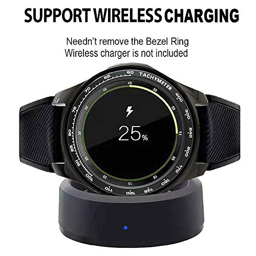 [2 Pack]JZK Samsung Galaxy watch 46mm/Gear S3 Frontier & Classic Bezel Ring Styling,Adhesive Cover Anti Scratch & Collision Protector Bezel Loop+Protector Case for Galaxy Watch 46mm Watch Accessories - Thumbnail 5