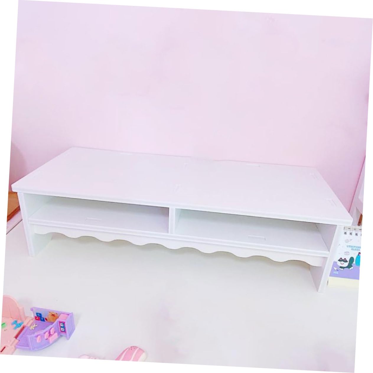 Support Ordinateur Portable Blanc avec Rangement Bureau, Bureau