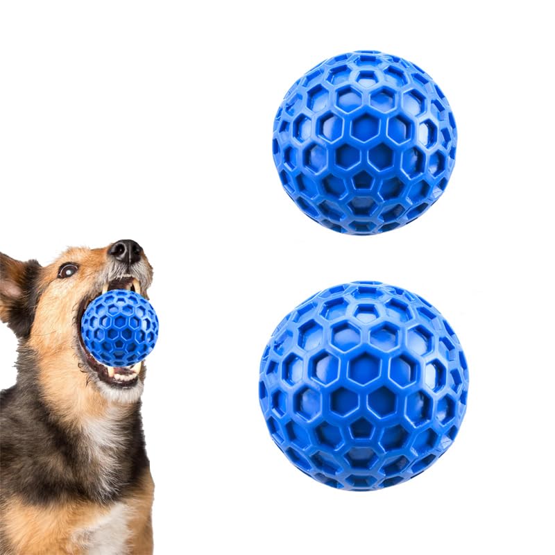 Neuytiky 2 Pelotas para Perros,Pelota chirriante para Perros,Indestructible, Pelota de Juguete para Perros de Caucho Natural,Juguetes Resistentes para la,diámetro de 5,5 cm y 6,5 cm