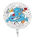 Ciao Puffi palloncino foil balloon mylar round tondo (46cm, 18'') originale Smurfs, azzurro bianco
