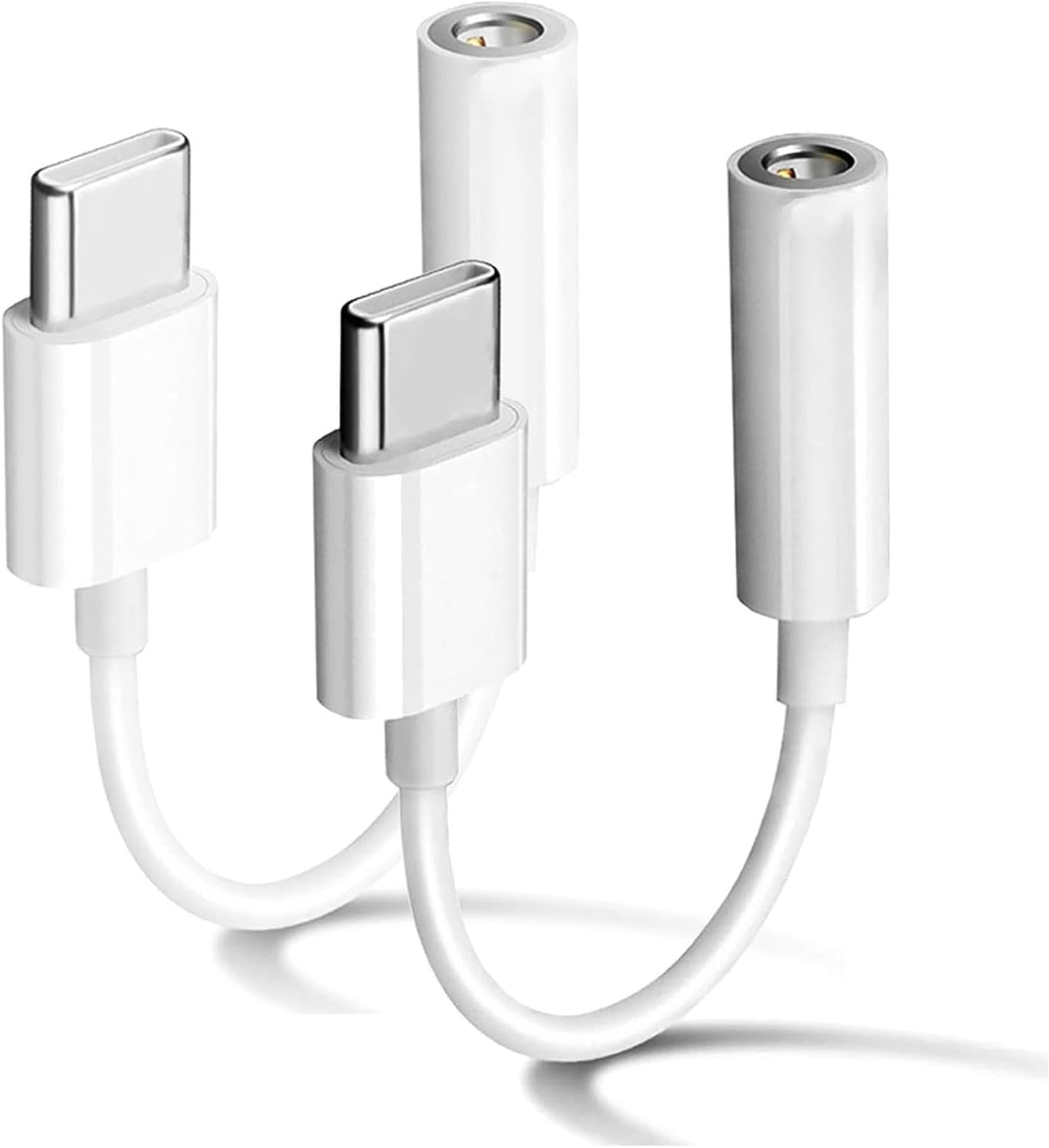 VZZBOO 2 Pack USB C to 3.5mm Headphone Jack Adapter Type C USB C to Aux Audio Dongle Cable Cord Compatible with iPhone 15 Pro Max/15 Pro/15 Max, iPad Pro, MacBook, Galaxy S24 S23 S22