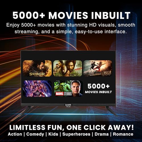 Image of IONSTAR 24 inch HD SMART LED TV Android (60 cm) Voice Control App, 30W Thunder Speakers, WiFi, Screen Cast, USB Ports, LAN, Headphone, AV, Ultra Thin Panel, Radiant Colour Engine