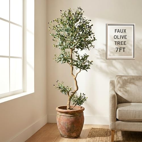 Fake Olive Tree 7 Feet for Indoor Decor