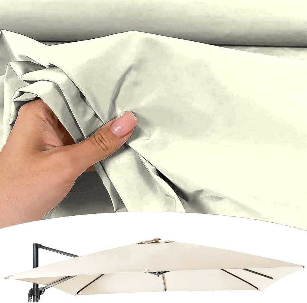 Square Cantilever Umbrella Canopy 10ft Patio Umbrella Replacement Canopy Offset Umbrella Replacement Top Cover 8 Ribs Outdoor Market Umbrella Top Canvas(Grey,(9.8x9.8ft) 300x300cm)