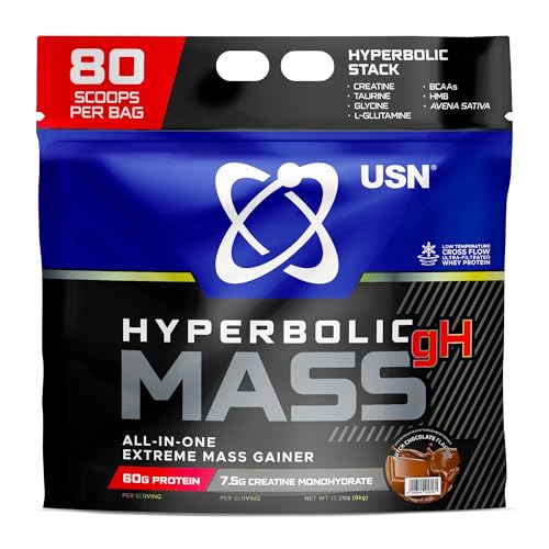 USN Hyperbolic All in One Mass (6000g) Dutch Chocolate - Weight Gainer - with Creatine