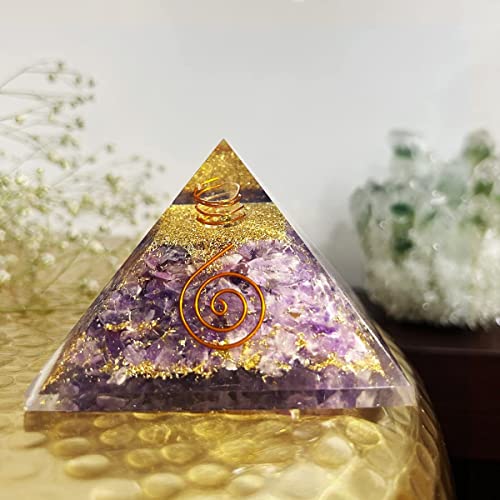 Image of Amethyst Crystal Pyramid | 2 Inch | Feng Shui & Vastu Correction | Crystal Pyramid for Positive Energy, Meditation, Health | Home & Office Decor | Gift | Study Table