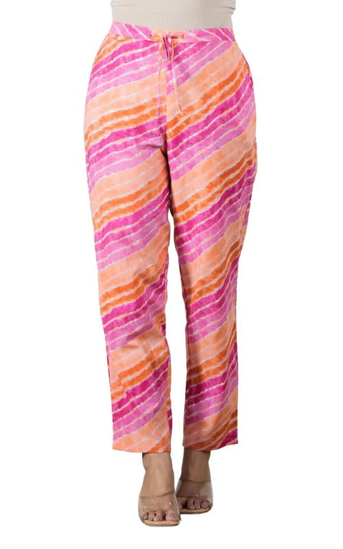 Soft Cotton Striped Printed Multicolor Pant for Women-image-43