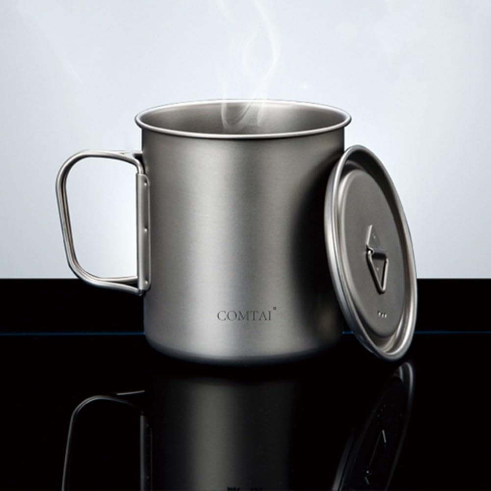 Tazza da caffè portatile per campeggio con manico pieghevole per una facile conservazione disponibile in varie capacità fino a 750 ml (300 ml + 450 ml + 750 ml)