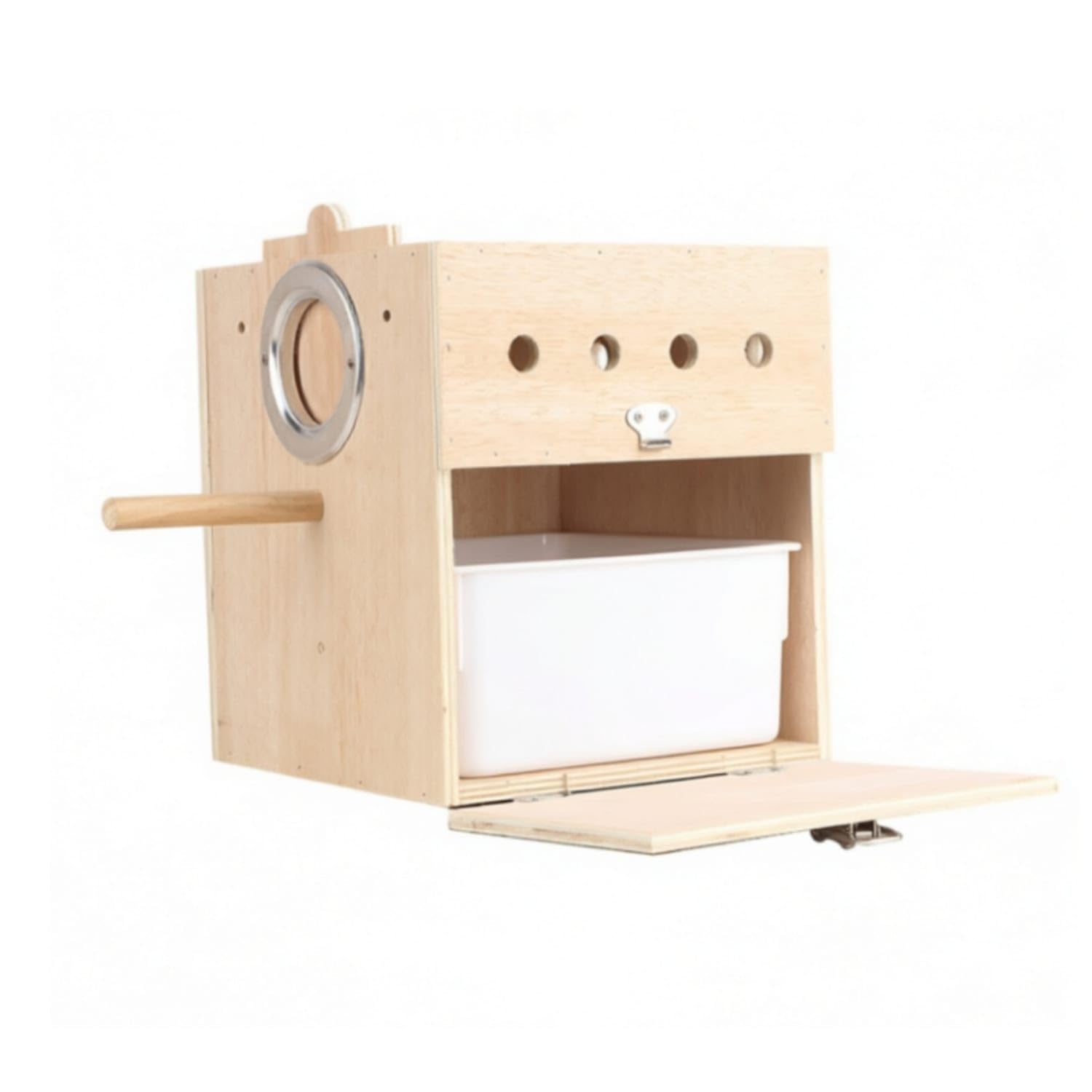 Natural Wood Bird Nesting Box with Tray Hanging Wooden Bird Breeding Box Removable Easy to Clean for Parakeets, Lovebirds, Birds, Cage, Aviary, 3 21-21-23 a|Birdhouses|Home & Garden-picture-20