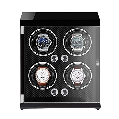 Reloj Winder Watch Stand Watch Winders para relojes automáticos: vigilancia de relojes recargables de 4 posiciones Reloj Mechanical Winder VERTICAL Caja de devanado automático de relojes con luz LED