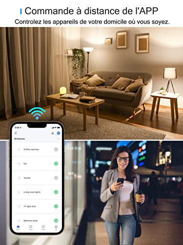 EIGHTREE Prise connectée WiFi avec mesure de consommation, 2,4 GHz Requis – vue 4