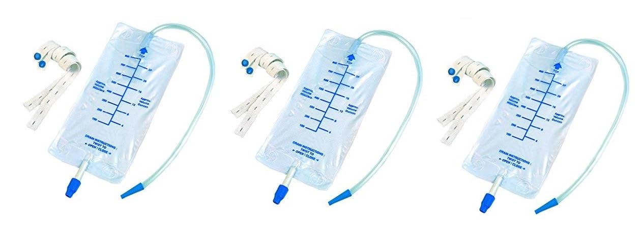 SURU Urine Bag - Leg Bag (Pack Of 3, Transparent)