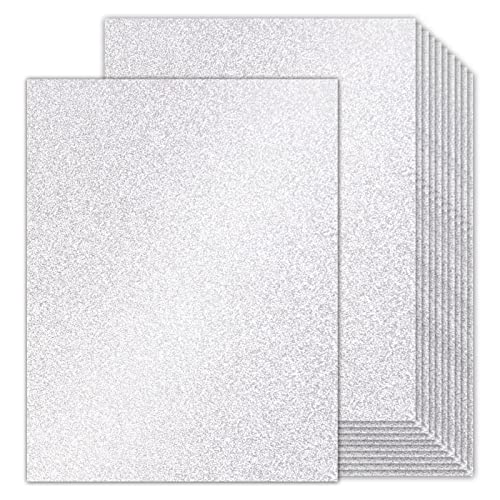 100 Sheets Silver Glitter Cardstock 8.5X11 Double-Sided, Goefun 80Lb No-Shed Shimmer Glitter Paper For Scrapbook, Birthday, Wedding Party, Decorations (Not Suitable For Printing) #TOP20