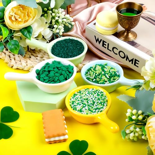 Image of St Patricks Day Sprinkles, 11.3oz Green Sprinkles Mix Shamrock Nonpareils | Jimmies Sanding Sugar Sprinkles for Baking Cakes Cupcakes Cookies