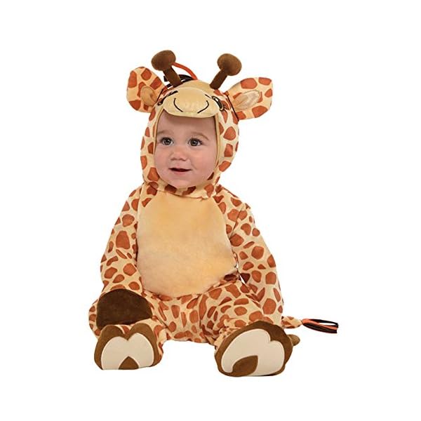 amscan 9902076 Baby Giraffe Costume with Detachable Hoodie – Age 0-6 Months – 1 PCS