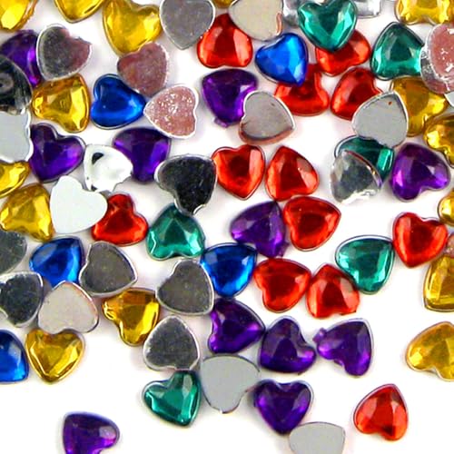 The Crafts Outlet 144pc Rhinestones Heart 10mm - Multi Assortment