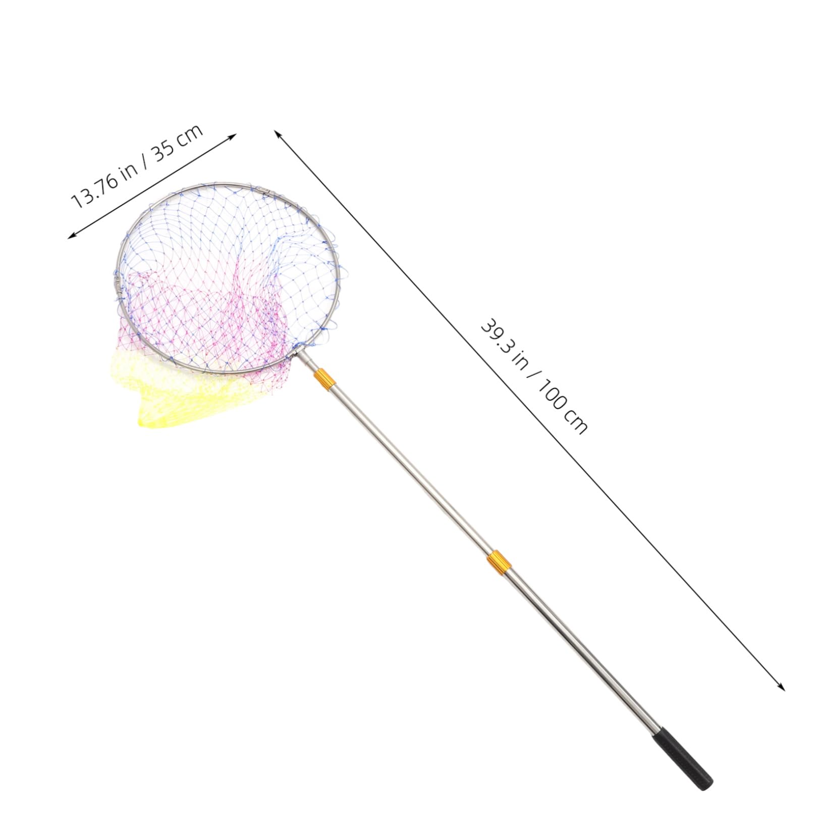 YARNOW Épuisette de Pêche Télescopique en Acier Inoxydable 1, 5m Pliable