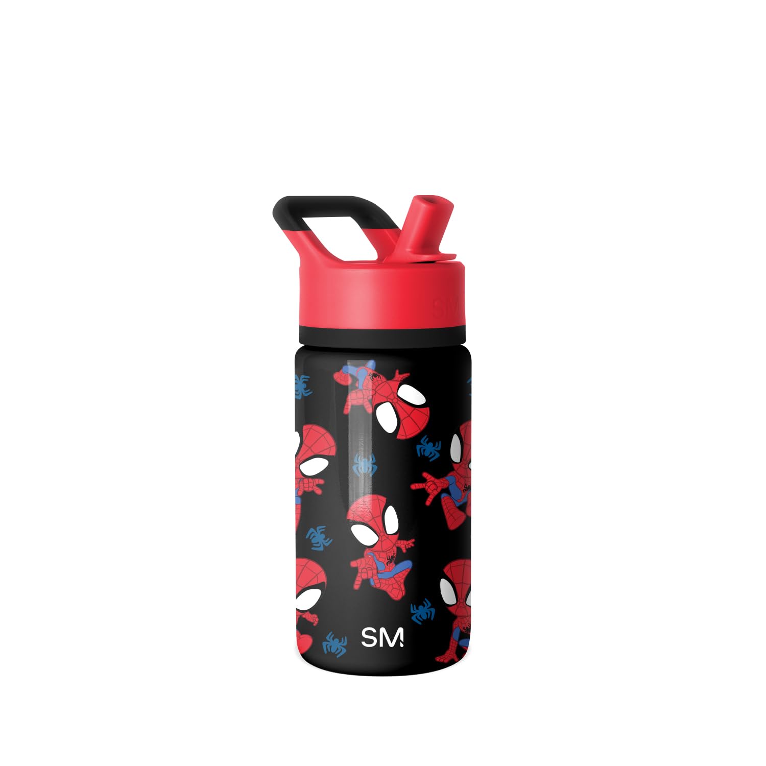 Simple Modern Marvel Spider Man Kids Water Bottle with Straw Lid | 14oz Insulated Stainless Steel Kids Tumbler &amp; Spill Proof Toddler Cup for School, Girls, Boys | Summit | Go Spidey Go