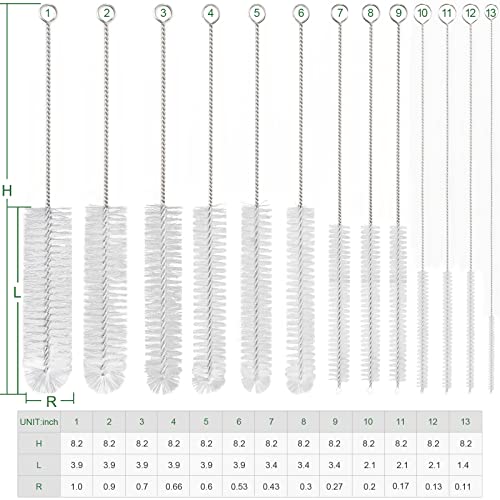 Image of CiaraQ Bottle Cleaning Brushes, 8 Inch Nylon Tube Brush Set