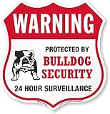 SmartSign 'Warning - Protected by Bulldog Security, 24 Hour Surveillance' Sign | 12' x 11.5' 3M Authorized EG Reflective Aluminum, Made in USA