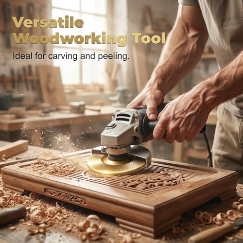 Image of Angle Grinder Polishing Pad, 2026 New Wood Carving Disc Set, Tungsten Carbide Grinding Wheel Wood Carving, Woodworking Attachment for Polishing Buffing (Beveled Surface)