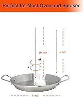 Vista 4 de Brocheta vertical para barbacoa – Al Pastor Pincho vertical para asador vertical para tacos Al Pastor, Shawarma, giroscopios, accesorio