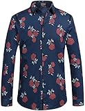 Camisa casual estampada de rosas para hombre