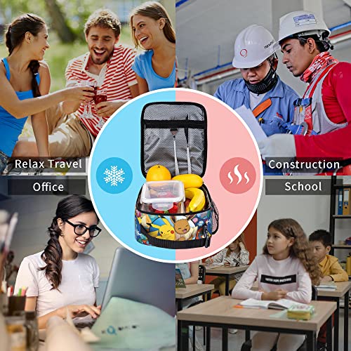 Quality Standard Flags Anime Lunch Box Boys Cartoon Lunch Bag With Bottle Holder, Game Themes Insulated Cooler Lunchbox For Men Girls Hiking Beach #TOP7