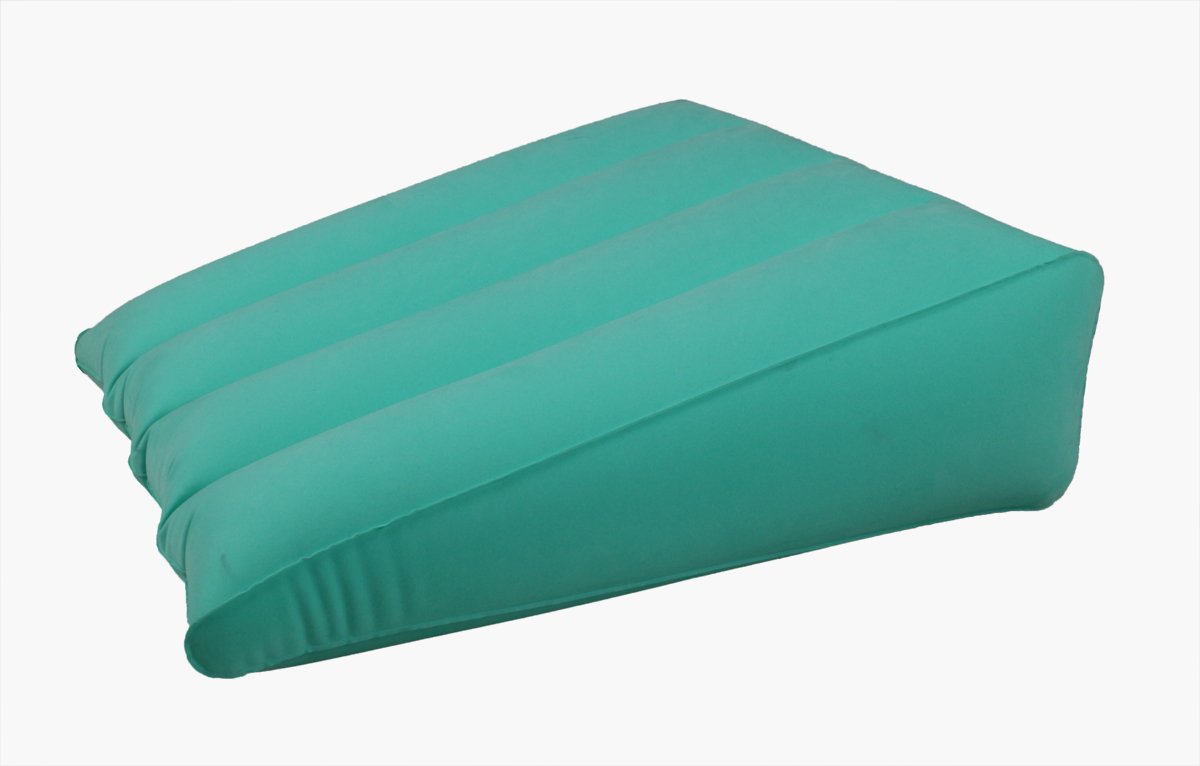 ObboMed HR-7510N Inflatable Portable Bed Wedge Pillow with Velour Surface - Size: 23” x 22” x (7.5”~1.5”)