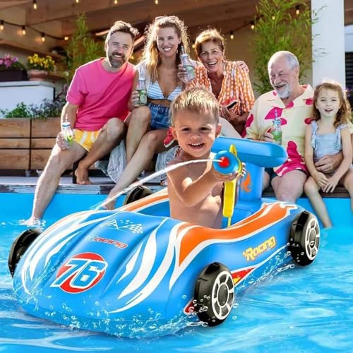 Flotador de coche para niños hinchable de piscina verano y juegos en césped o patio 3