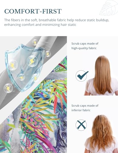 Image of Scrub Caps for Men and Women with Buttons, Classic Surgical Caps | Double-Sided Printed, Adjustable,Long Hours, Sweatbands, Fabric Help Reduce Static Buildup