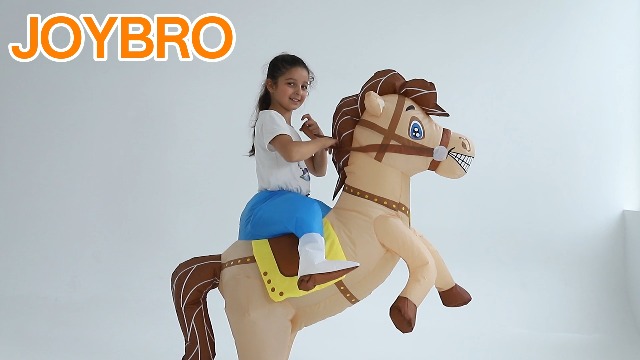 Disfraz inflable de caballo con jinete miniatura 7