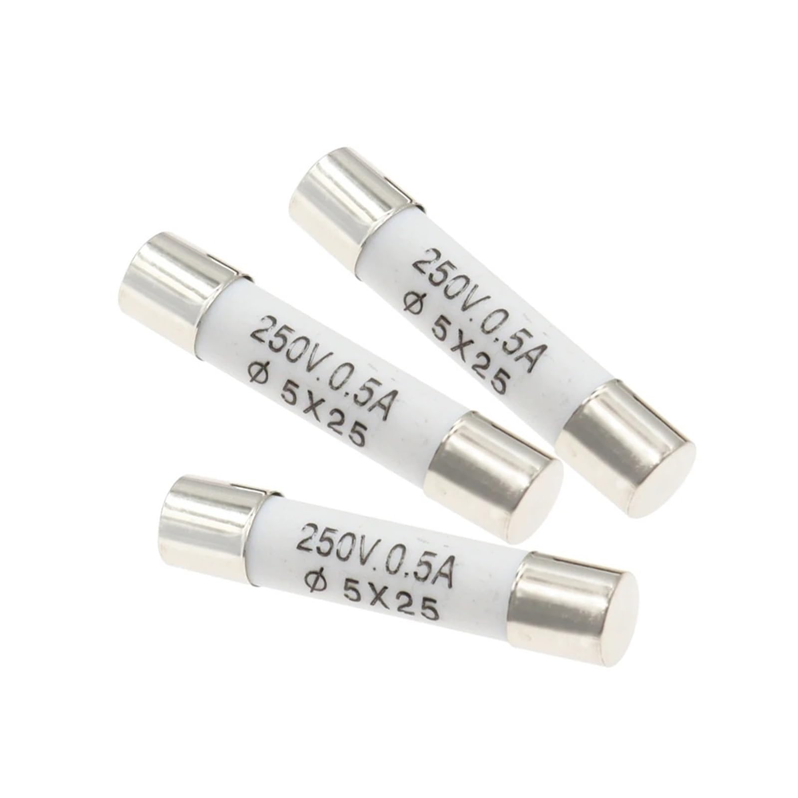 Fusibile del tubo ceramico, Fusibili ceramici ad azione rapida RO55 5x25mm 250V Confezione da 10 0,5A-30A(10PCS 5A)