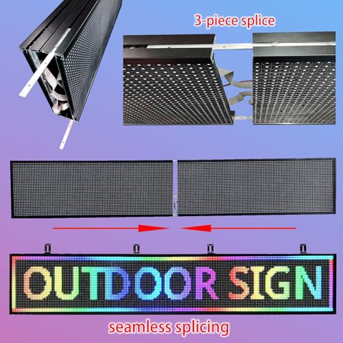 Image of P10 Programmable Led Sign Display Digital Open Sign Custom Banner Outdoor Signs For Businesses Advertising Message Board Word Light Wifi Control High Brightness Neon 115 inchX14 inch
