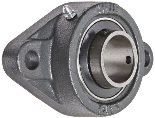 Hub City FB260DRWX1-1/4S Flange Block Mounted Bearing, 2 Bolt, Normal Duty, Relube, Setscrew Locking Collar, Wide Inner Race, Ductile Housing, 1-1/4" Bore, 1.685" Length Through Bore, 4.594" Mounting Hole Spacing