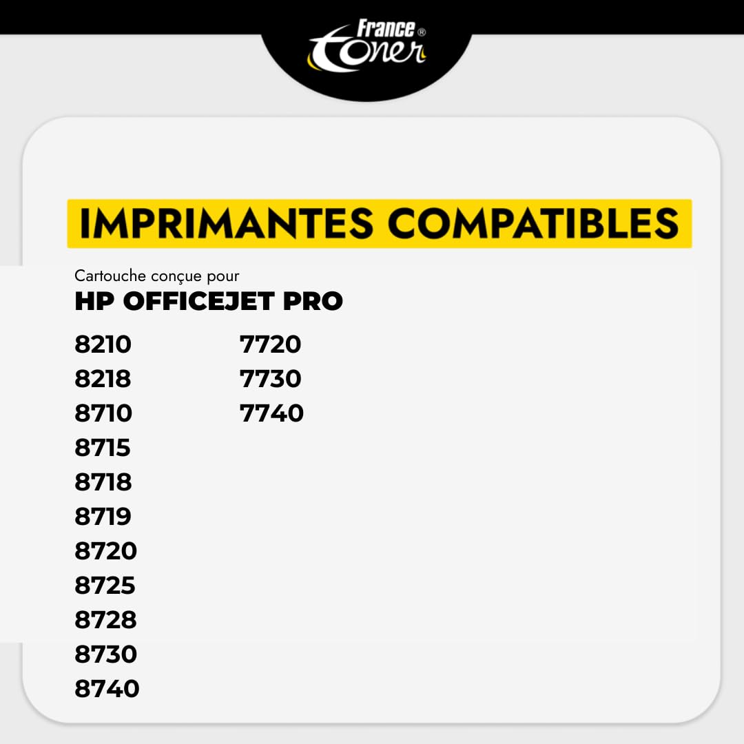 953XL 4 Cartouches compatibles pour HP 953XL officejet Pro 7740 | Encre Haute Qualité pour Imprimante OfficeJet Pro 7700 7720 7730 7740, 8200 8210 8216 8218, 8710 8715 8718 8720 8725