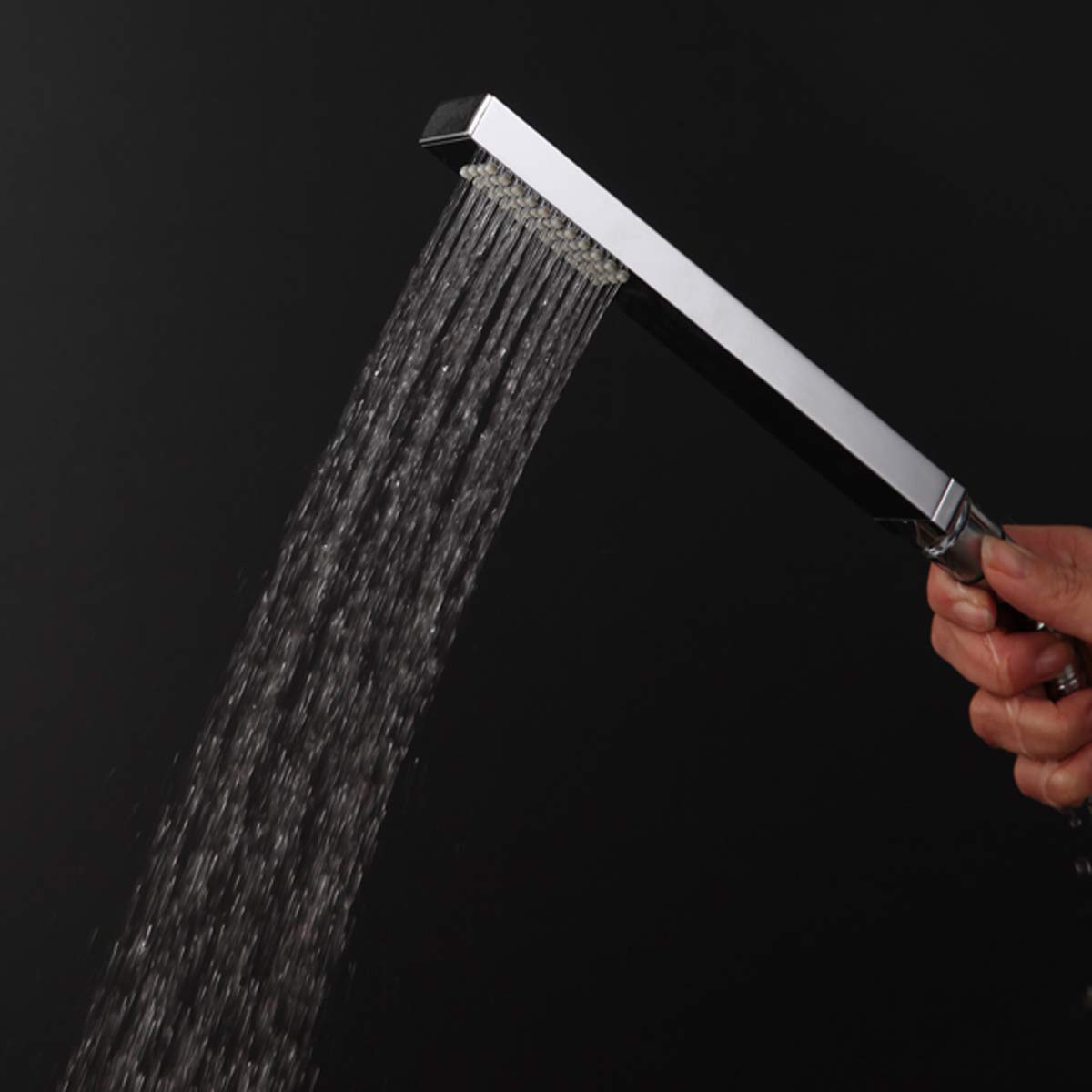 Soffione Doccia Manuale in Ottone Alta Pressione Quadrato Cromato