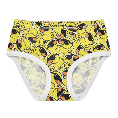 Girls' Underwear Yellow Rubber Duck Cotton Stretch Comfort Toddler Panties