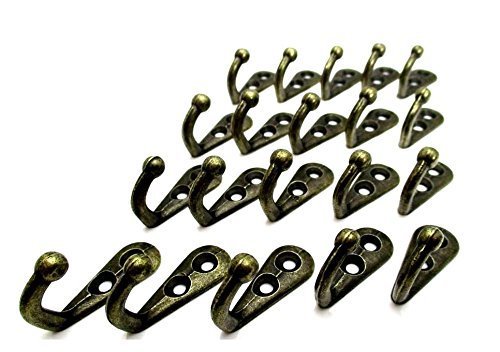Amazon.co.jp: アンティーク調 壁フック 2つ穴 20個セット ブロンズ