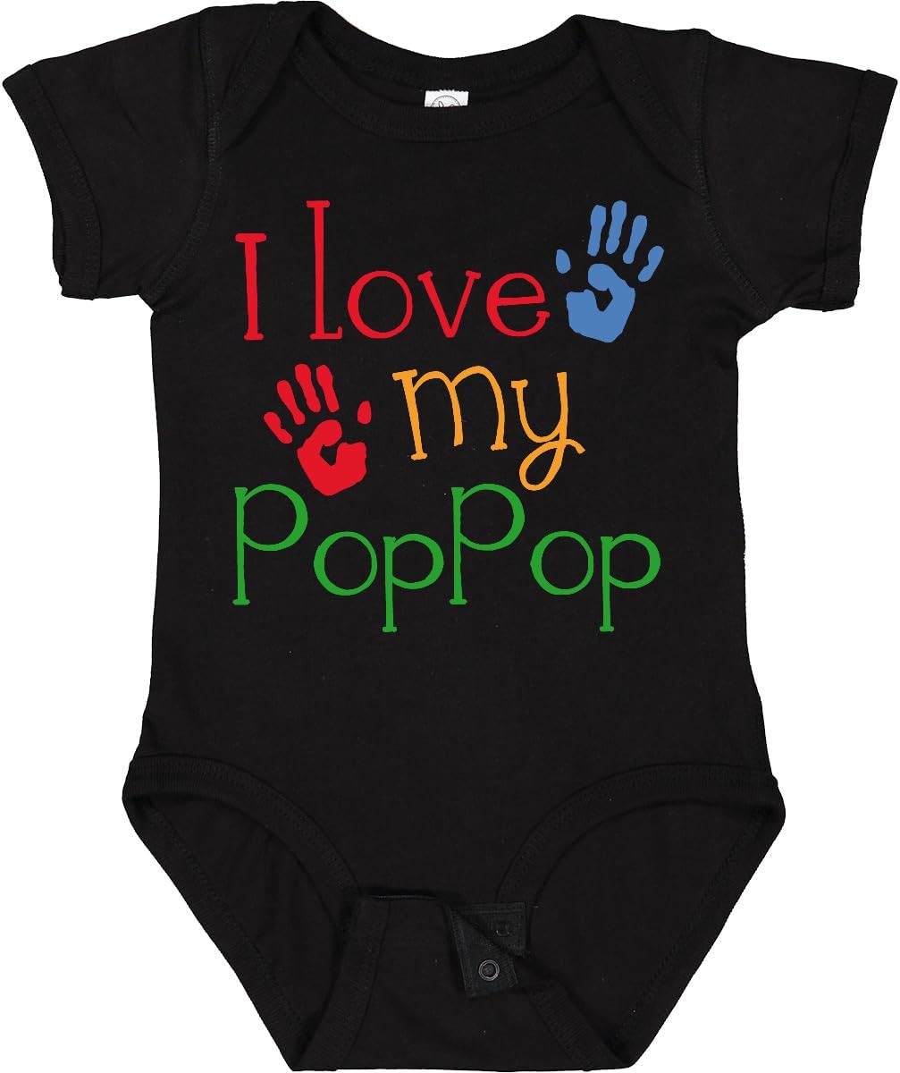 inktastic PopPop Grandkids Handprints Baby Bodysuit