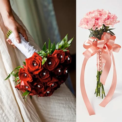 300 PCS Floral Pins for Bouquet 3 Styles Pearl Diamond Boutonniere Pins Craft Wedding Corsage Accessories with 1 Box for Dressmaking Sewing Jewelry Flower Decoration - Thumbnail 3