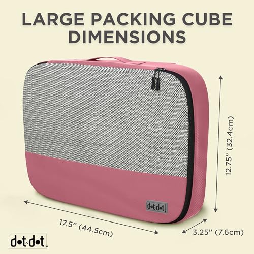 Image of Large Packing Cubes for Travel - 5pc Packing Cubes for Suitcases - Lightweight Luggage Organizer Bags (Non-Compression)