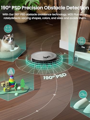 Image of Lefant M2S Plus Robot Vacuum and Mop, Self-Emptying, 10000Pa Suction, 75 Days Hands-Free, dToF Navigation, Obstacle Avoidance, 240 Mins Runtime, for Hard Floors & Carpets, Wi-Fi